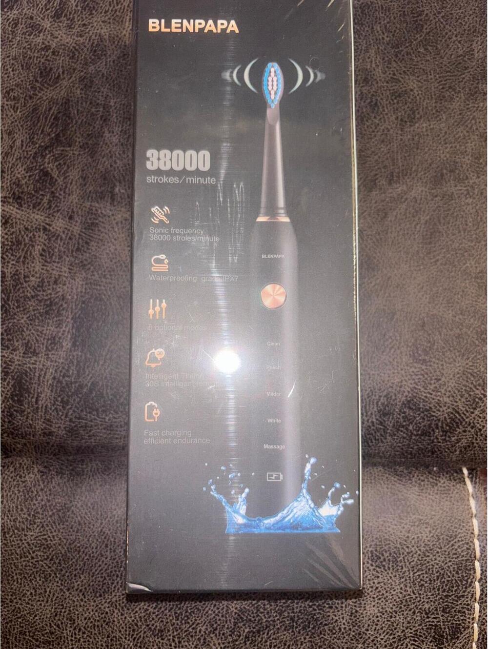 BLENPAPA Sonic Electric Toothbrush 38000 Strokes IPX7 Waterproof NIB - Picture 2 of 7